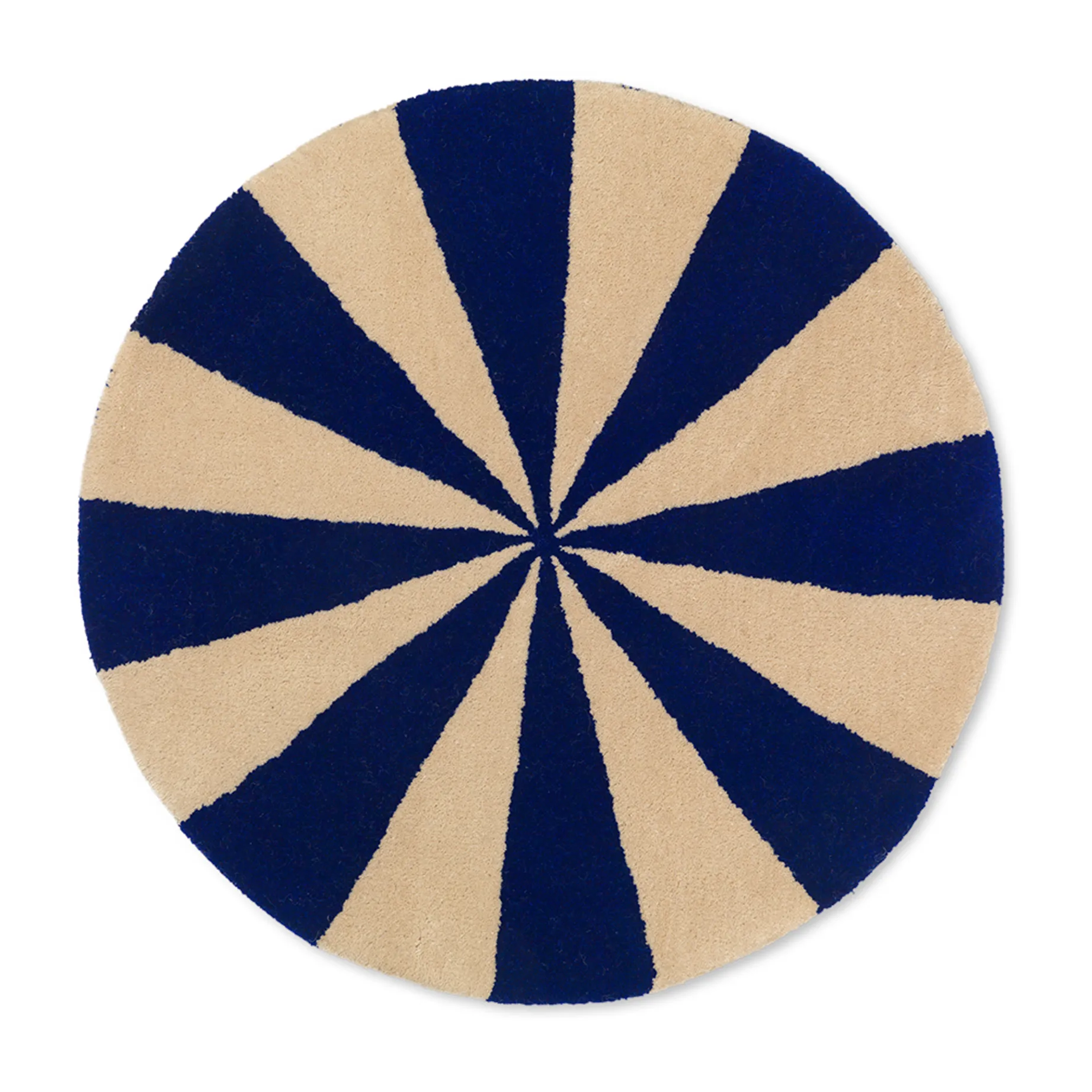 Arch handgetufteter Teppich Ø70cm, Bright blue-Off white Ferm Living