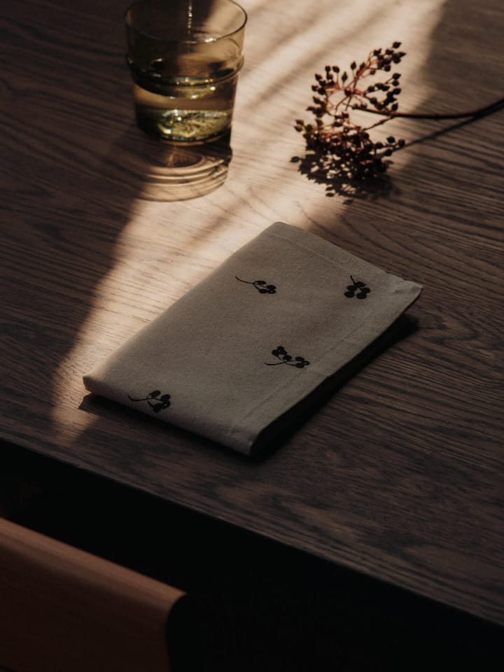 Baies Baumwollserviette 40x40 cm 4er-Pack, Natural-dark chocolate Ferm Living