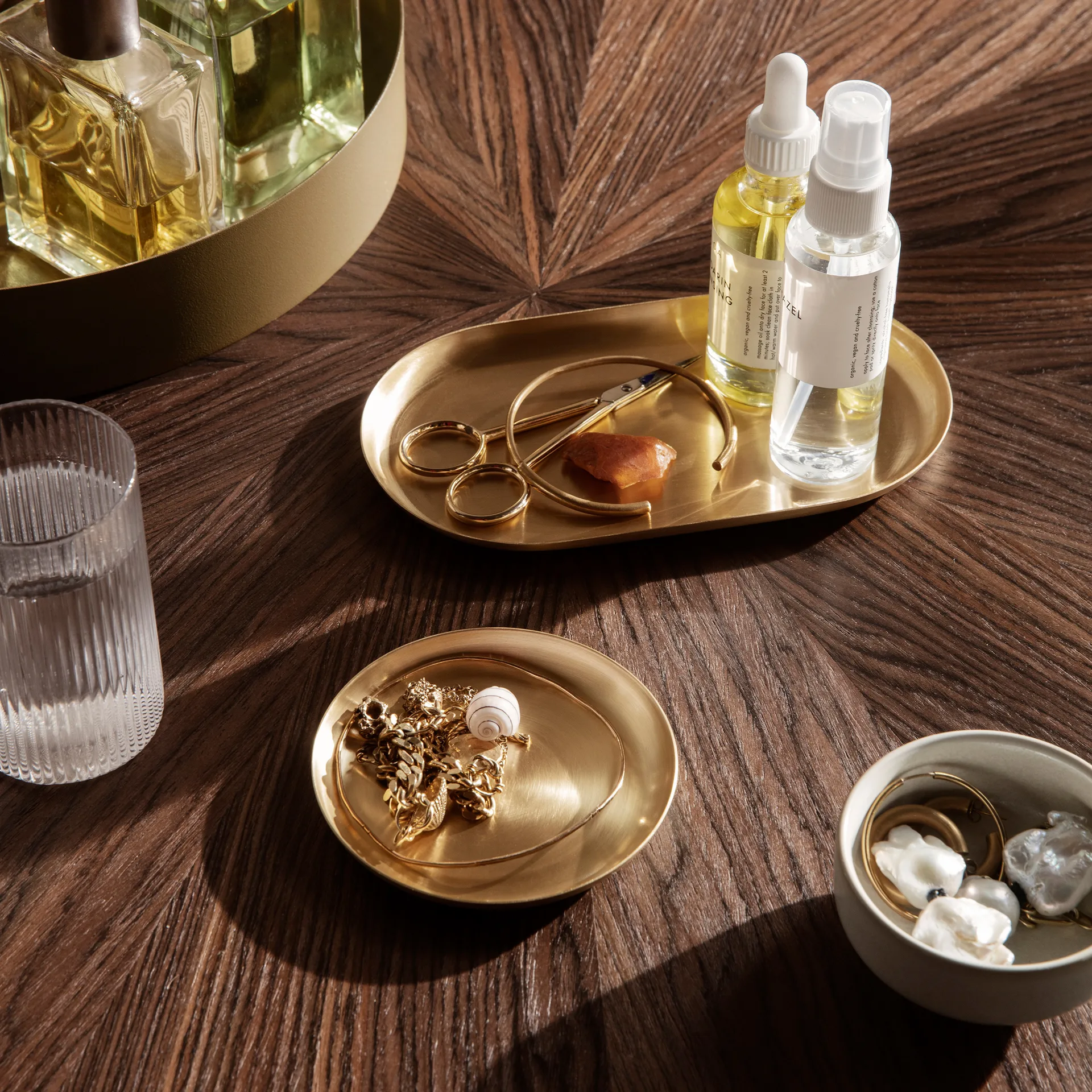 Basho Tablett 9 x 18cm, Messing Ferm Living