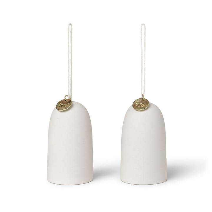 Bell Glocke Weihnachtsanhänger Ø4cm 2er Pack  - Off-white - ferm LIVING