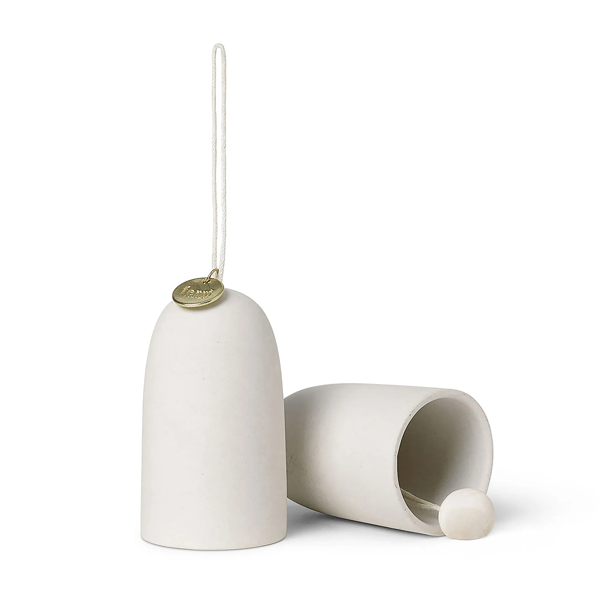 Bell Glocke Weihnachtsanhänger Ø4cm 2er Pack , Off-white Ferm Living