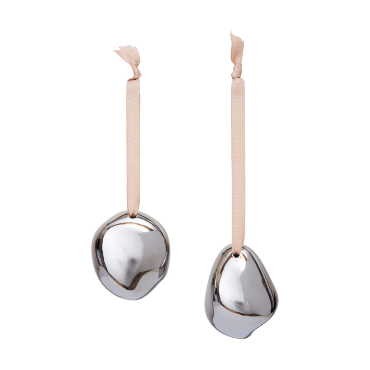 Bellure Weihnachtsanhänger 7 cm 2-teilig - Silver - Ferm Living