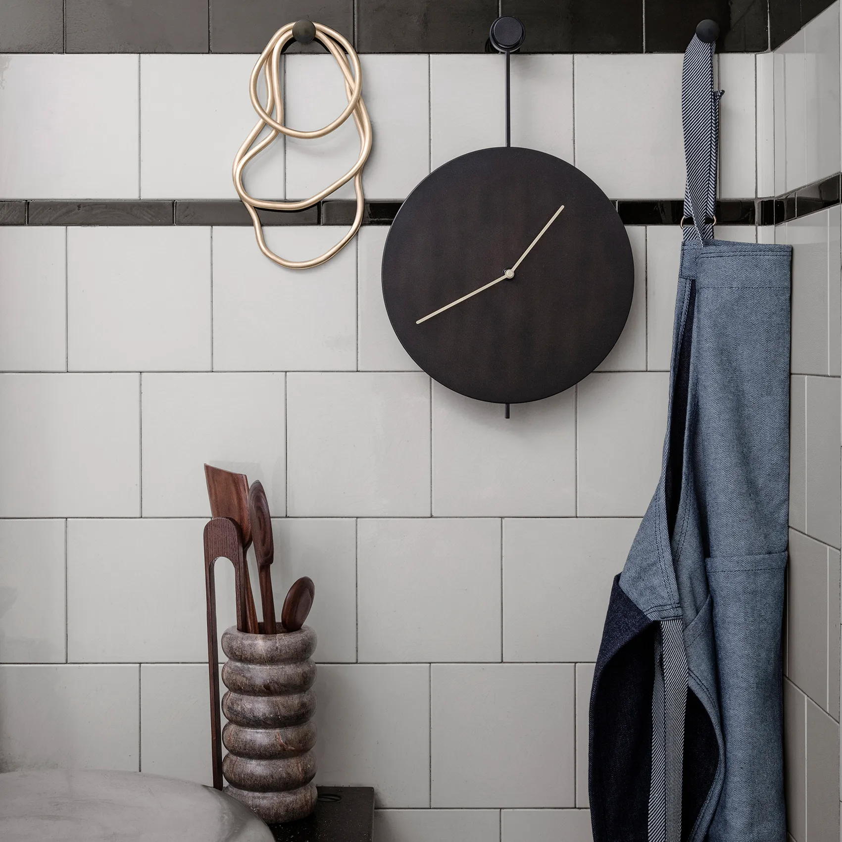 Bendum Vase, Brauner Marmor Ferm Living