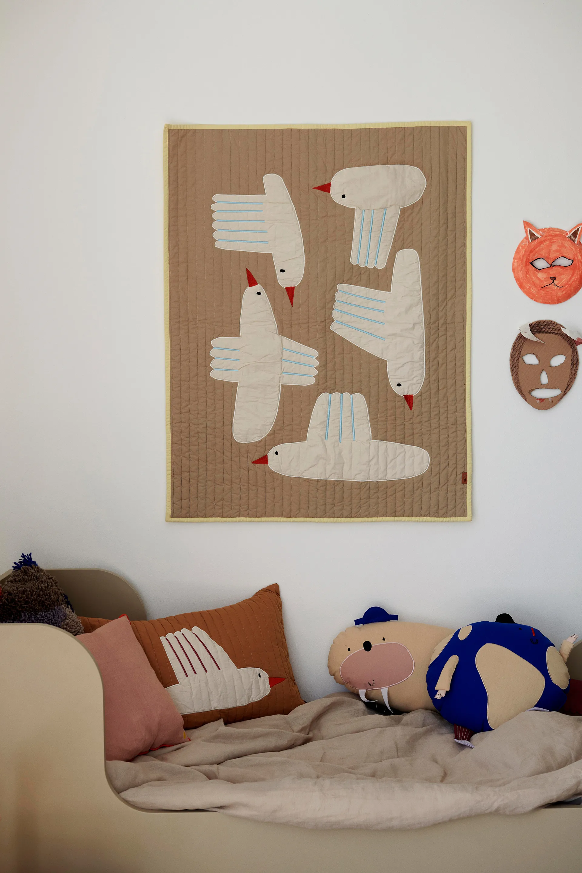 Bird gesteppte Decke, Beige Ferm Living