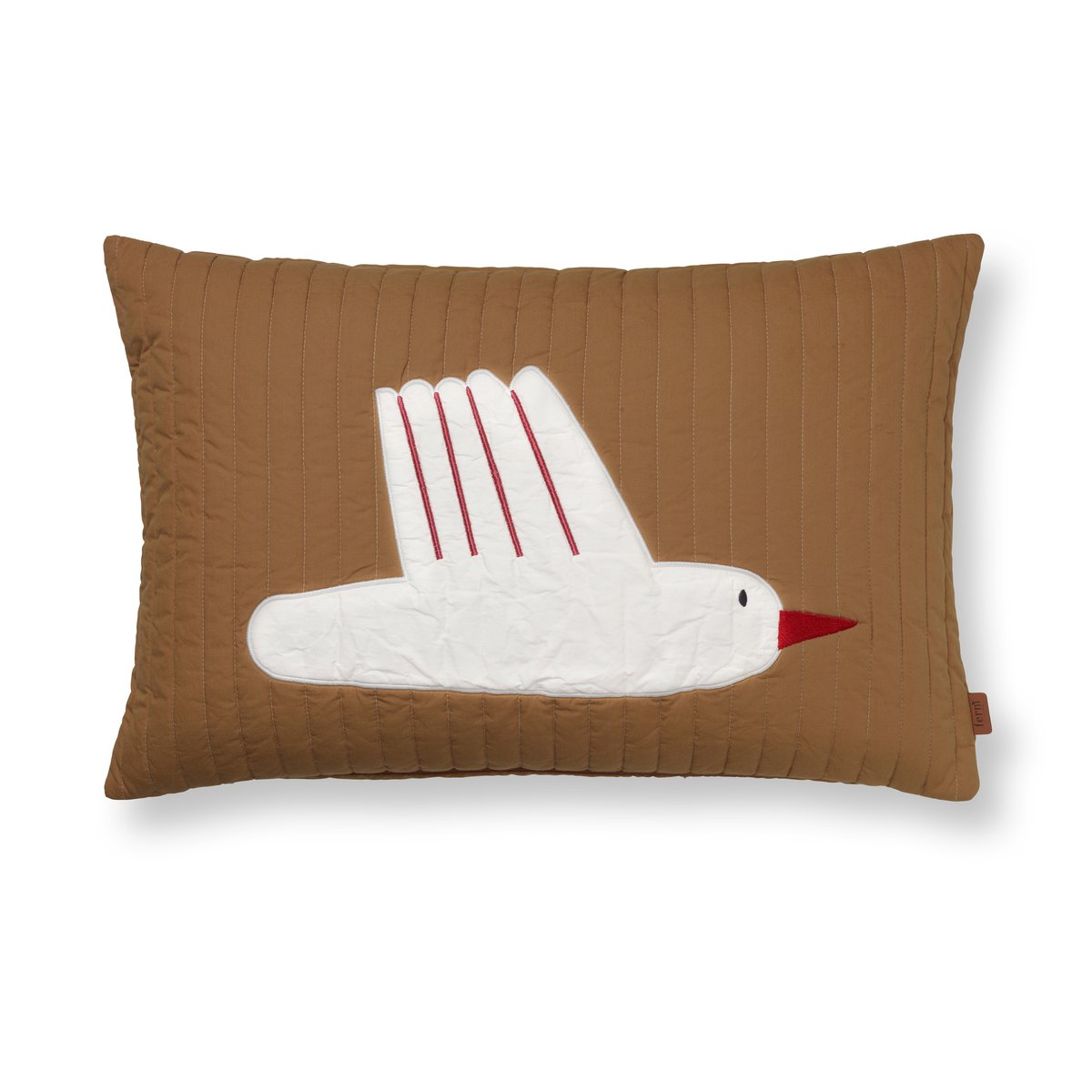 Ferm Living Bird gestepptes Kissen 60 x 40cm Sugar kelp (Braun)
