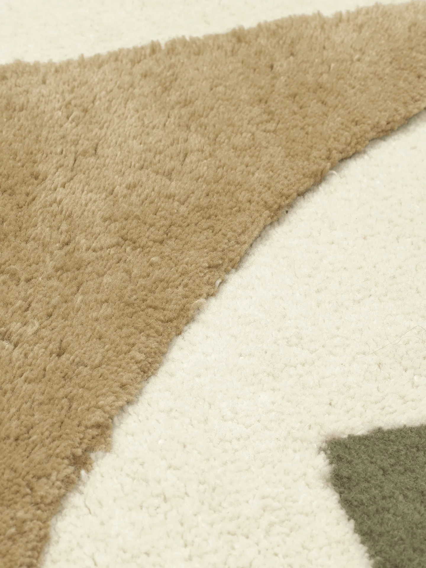 Bloco getufteter Teppich, Green-off white, 120x180 cm Ferm Living