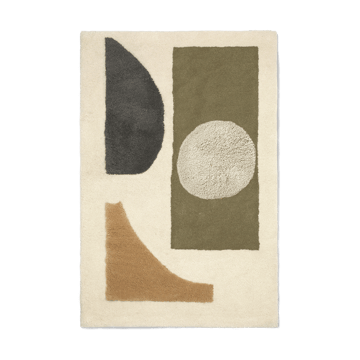 Bloco getufteter Teppich - Green-off white, 80x120 cm - Ferm Living