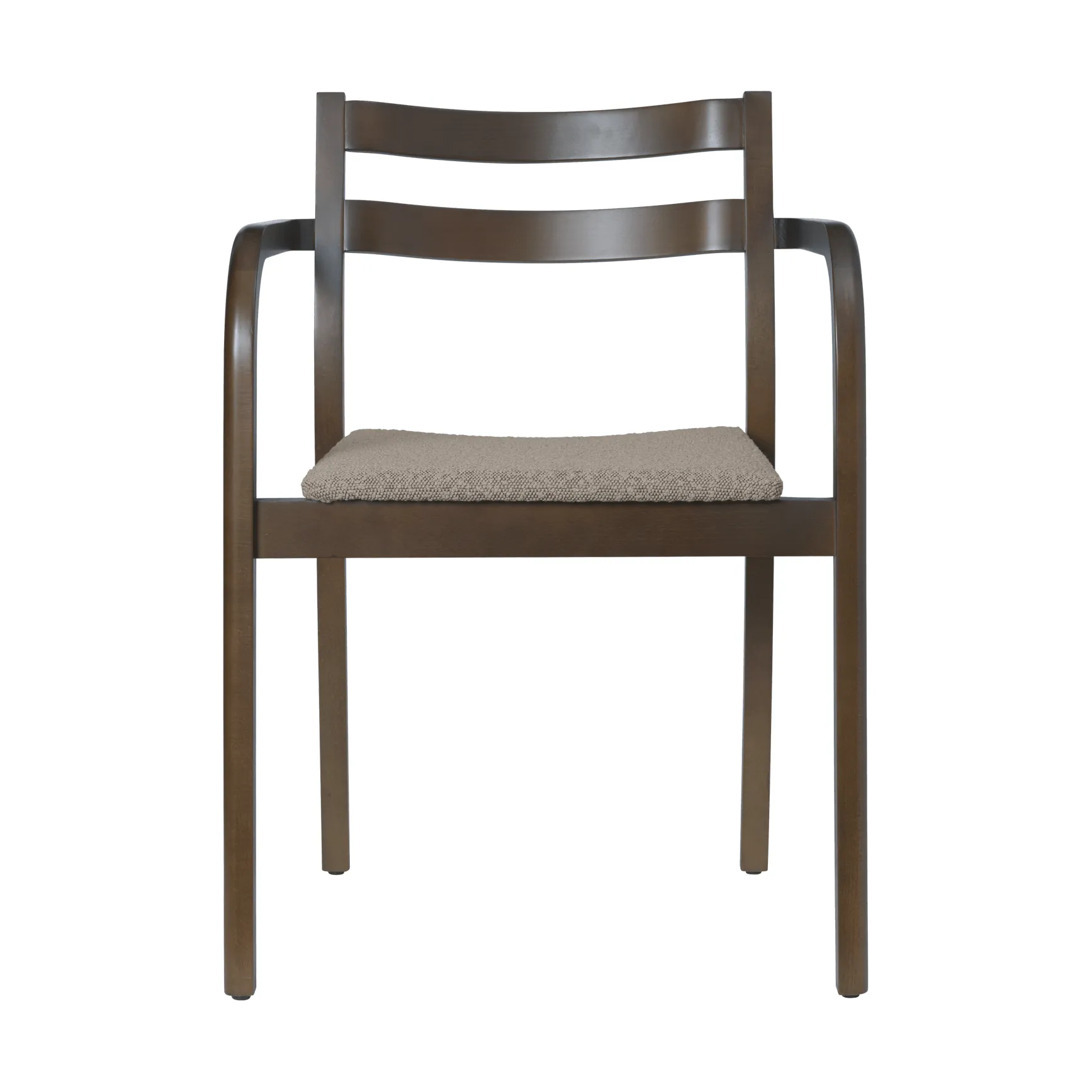 Boda Armlehnstuhl, Gepolsterte Sitzfläche rugged Bouclé, dark stained-natural Ferm Living
