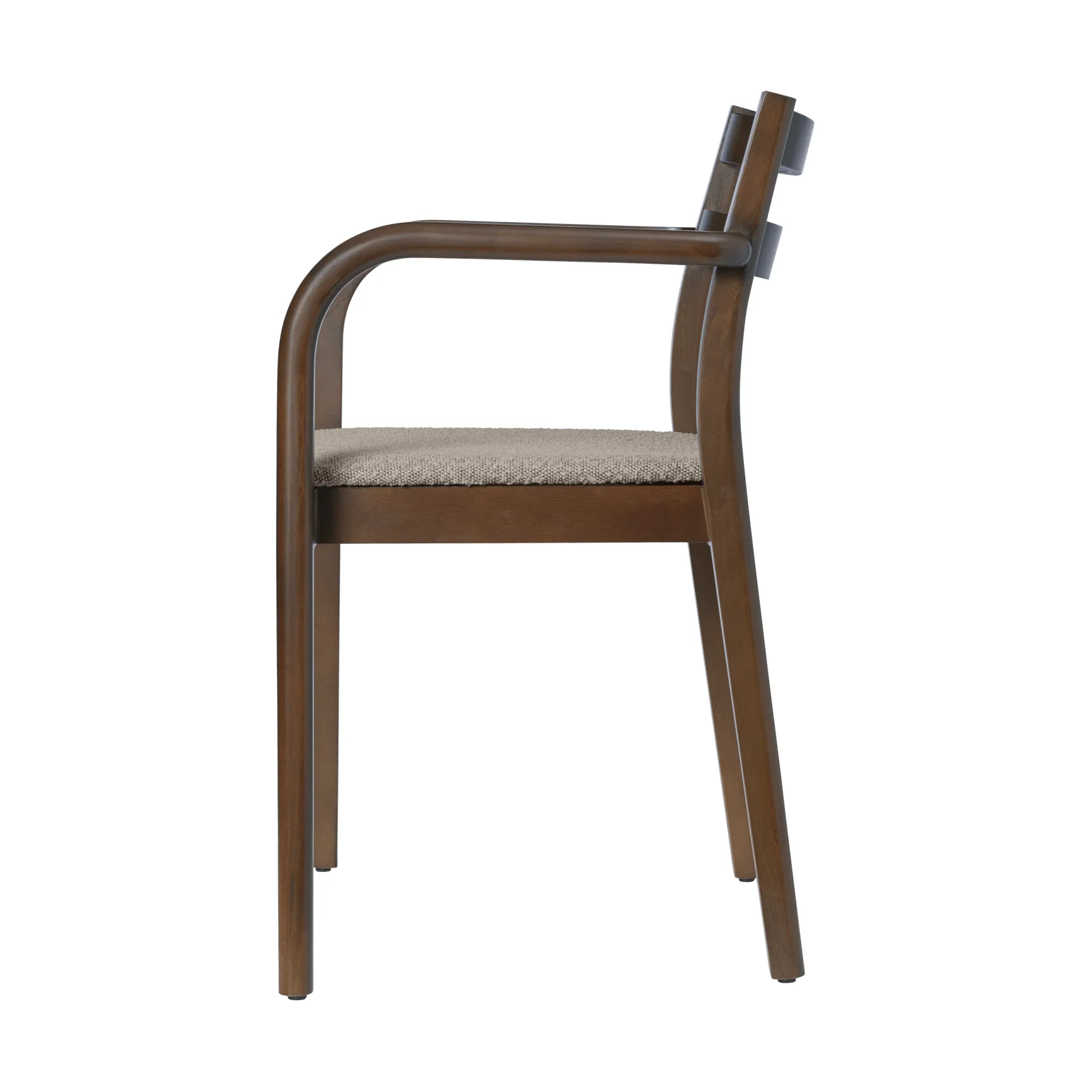 Boda Armlehnstuhl, Gepolsterte Sitzfläche rugged Bouclé, dark stained-natural Ferm Living