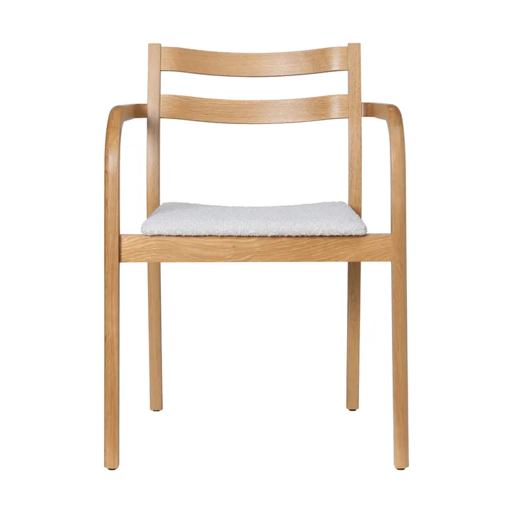 Boda Armlehnstuhl - Gepolsterte Sitzfläche rugged Bouclé, natural-off-white - Ferm Living