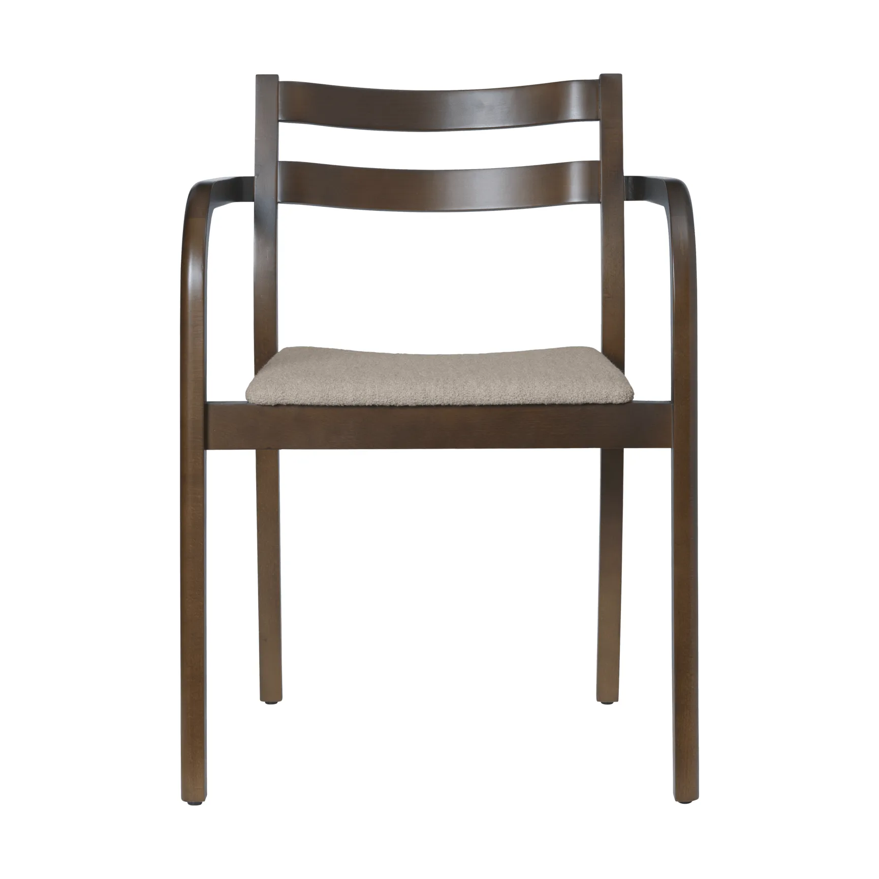 Boda Armlehnstuhl, Gepolsterte Sitzfläche soft bouclé, dunkel gebeizte Buche-natural Ferm Living