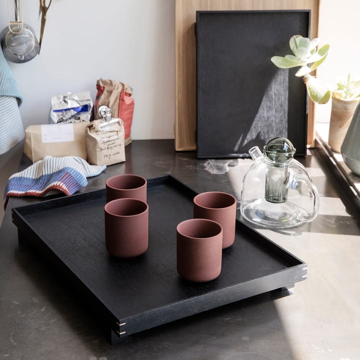 Bon Holztablett large, Schwarz gebeizte Eiche Ferm Living