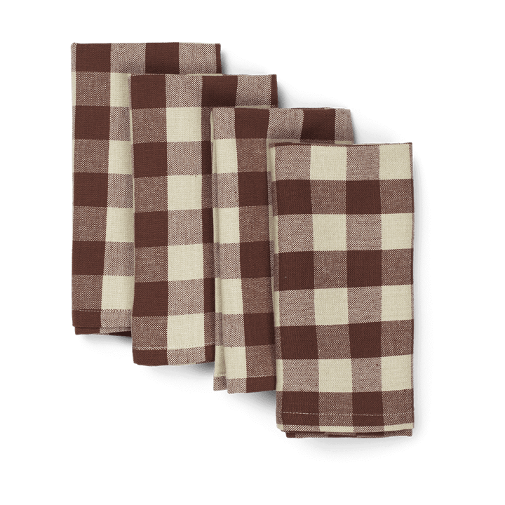 Bothy Check Baumwollservietten 40x40 cm 4er Pack - Cinnamon-grey green - Ferm LIVING