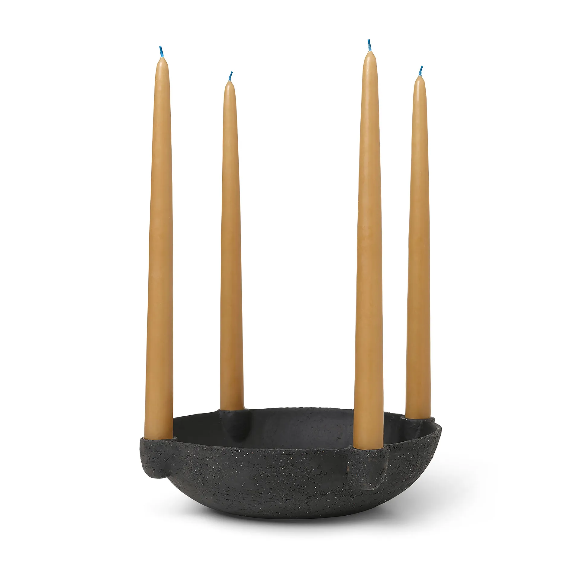 Bowl Adventskerzenhalter Keramik large Ø27cm, Dunkelgrau Ferm Living