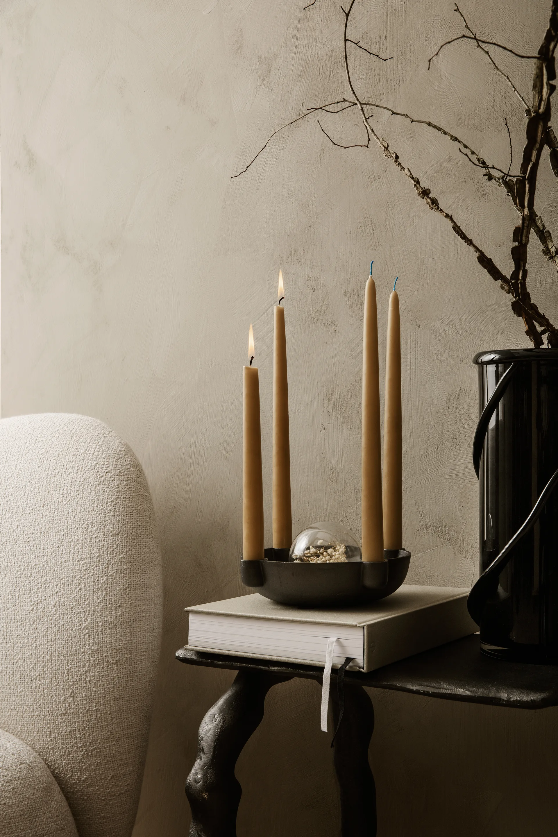 Bowl Adventskerzenhalter medium Ø20cm, Blackened Aluminium Ferm Living
