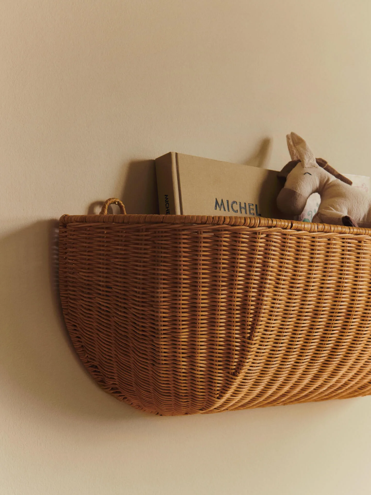 Braided wall pocket Wandkorb 25x75 cm