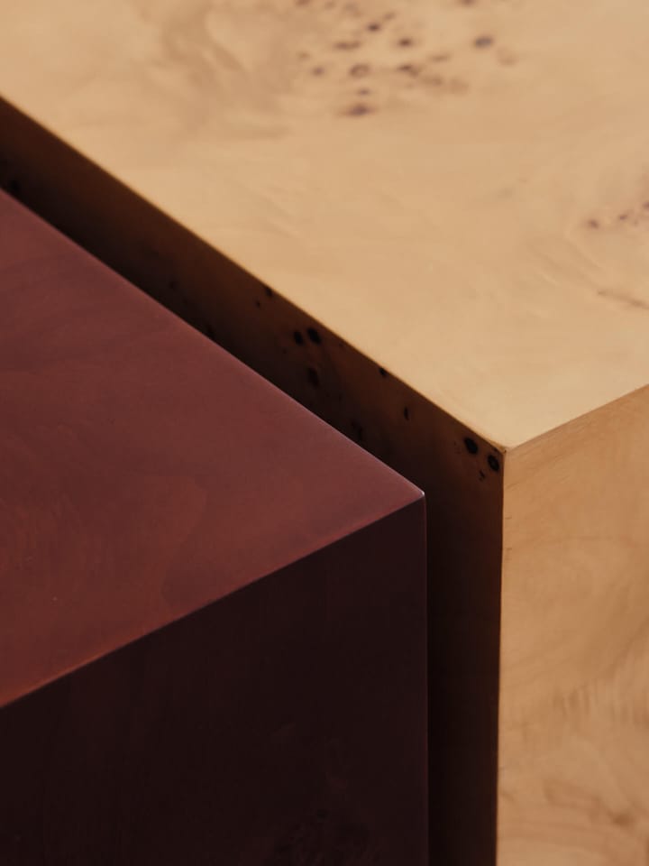 Burl storage Beistelltisch 70x70 cm, Dark stained burl Ferm Living
