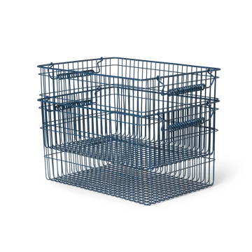 Cala Korb stapelbar 2er Pack - Dark blue, 36,2 x 26,2 x 20,2cm - Ferm Living