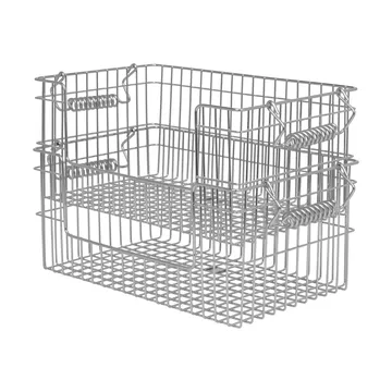 Cala Korb stapelbar 2er Pack - Edelstahl, 28,7x18x13 cm - Ferm Living