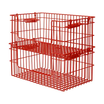 Cala Korb stapelbar 2er Pack - Mohnrot, 28,7x18x13 cm - Ferm Living