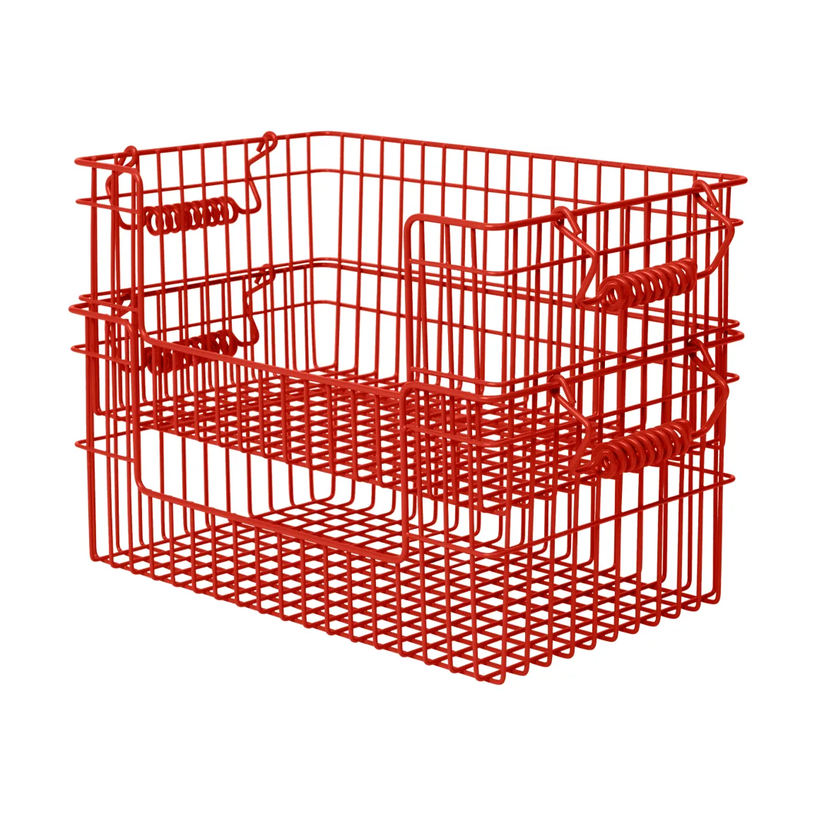 Cala Korb stapelbar 2er Pack, Mohnrot, 28,7x18x13 cm Ferm Living