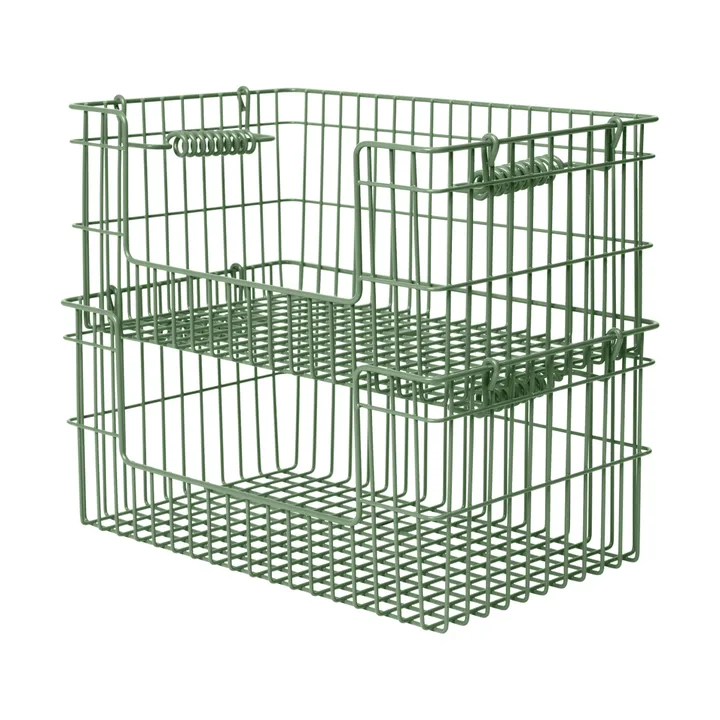 Cala Korb stapelbar 2er Pack - Verdant green, 28,7x18x13 cm - Ferm Living