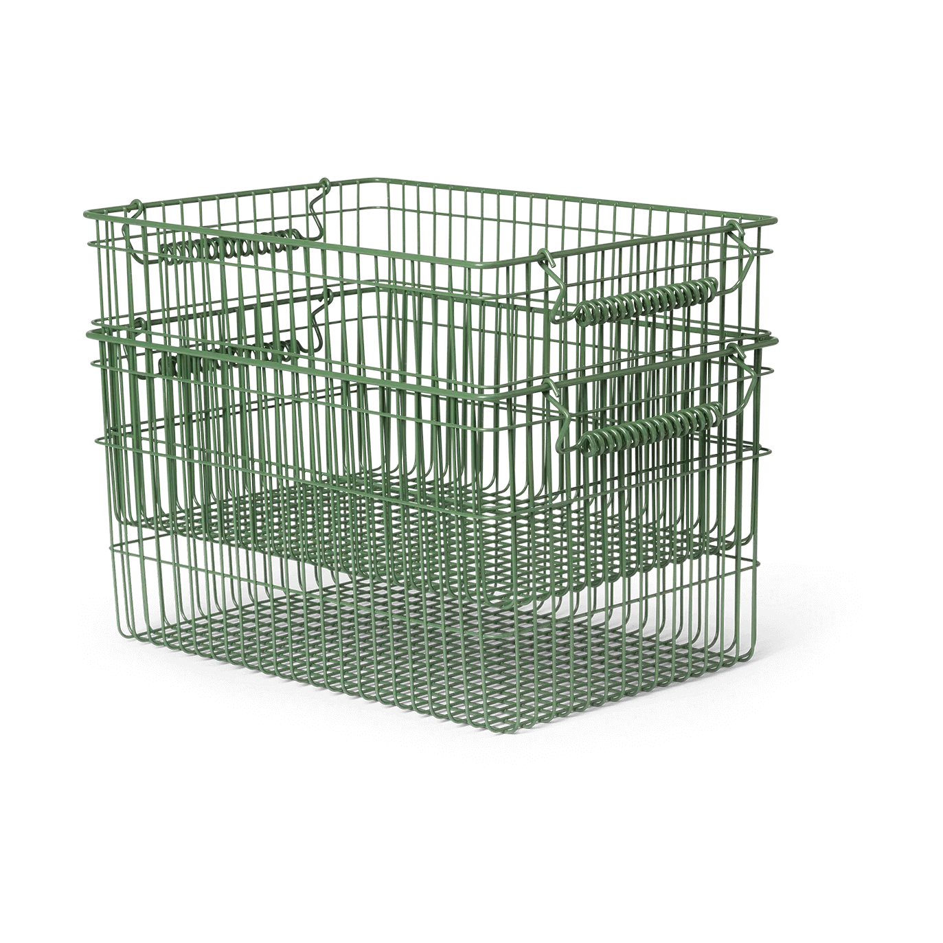 Cala Korb stapelbar 2er Pack, Verdant green, 36,2 x 26,2 x 20,2cm Ferm Living