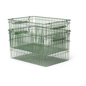 Cala Korb stapelbar 2er Pack - Verdant green, 36,2 x 26,2 x 20,2cm - Ferm Living
