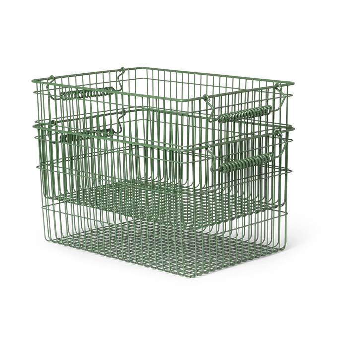 Cala Korb stapelbar 2er Pack - Verdant green, 36,2 x 26,2 x 20,2cm - Ferm Living