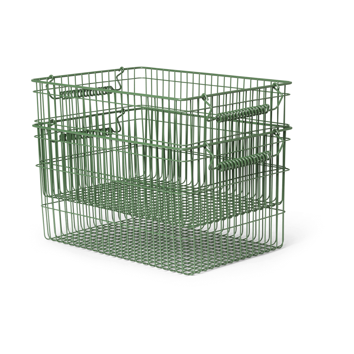 Ferm Living Cala Korb stapelbar 2er Pack Verdant green