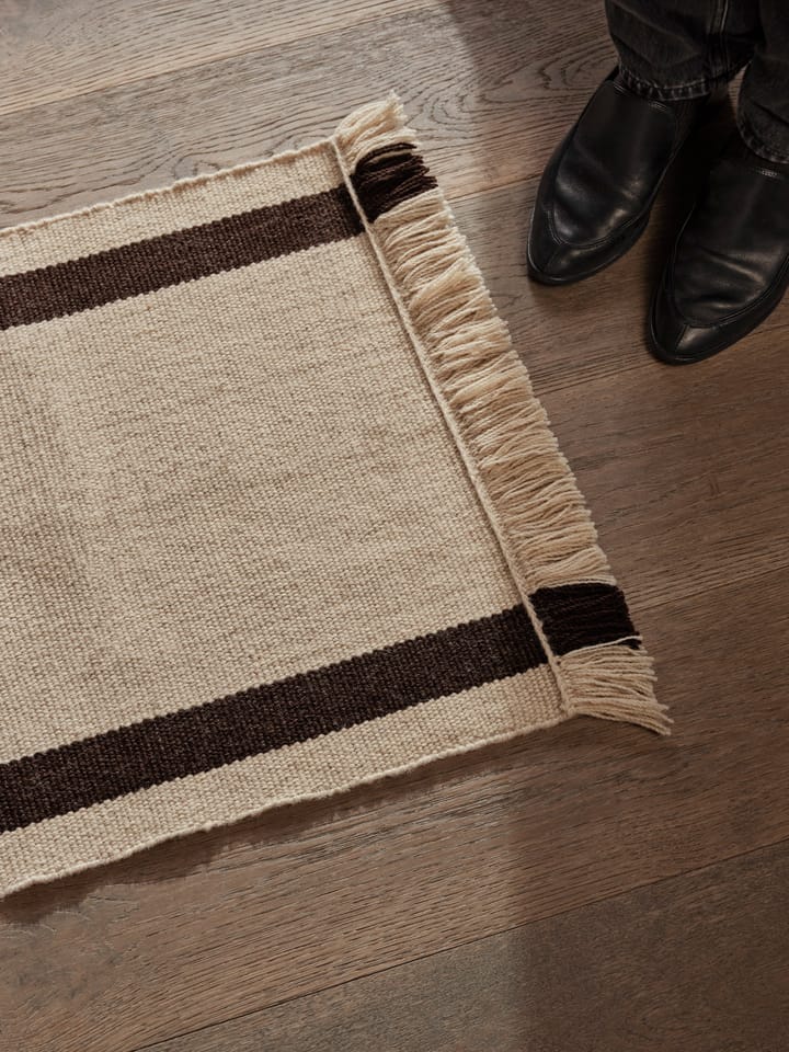 Calm kelim Fußabtreter, Off-white, Coffee, 50x70 cm Ferm Living