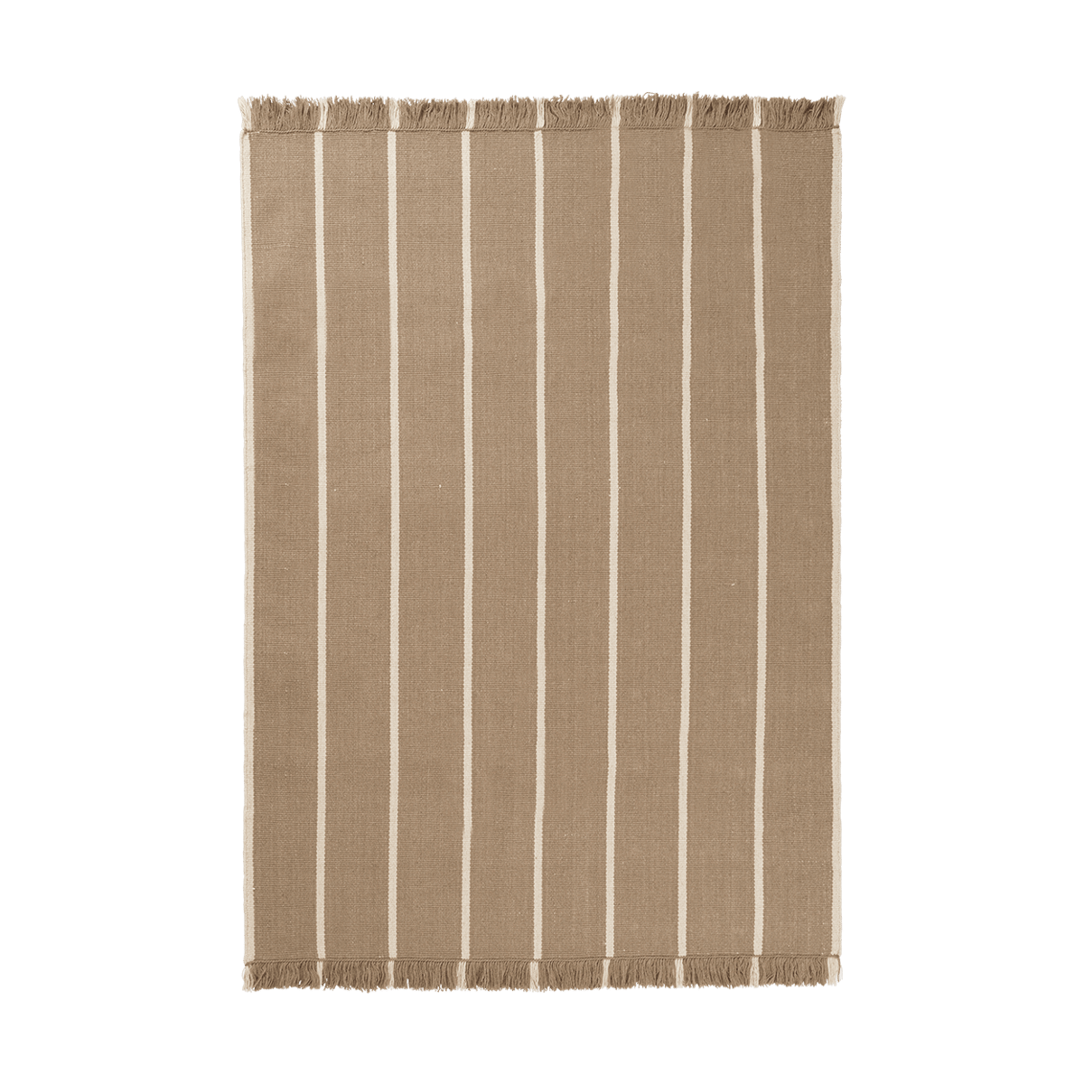 Ferm Living Calm kelim Teppich Dark Sand, Off-white, 140x200 cm