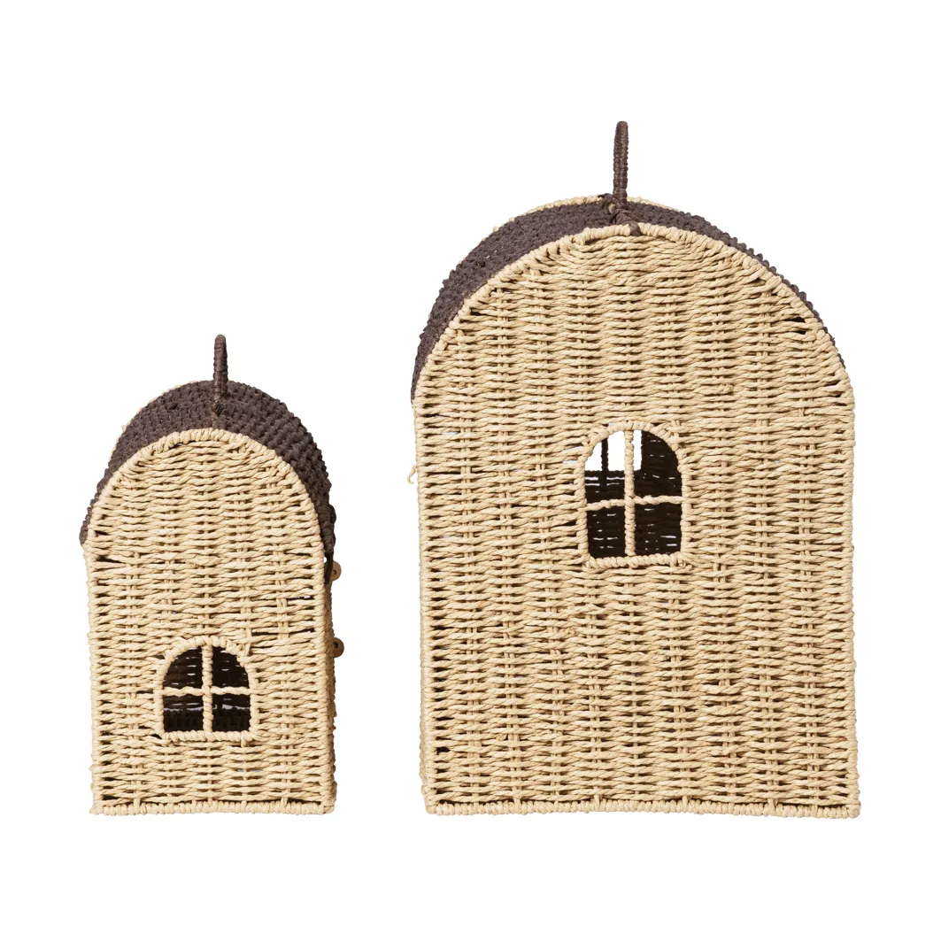 Casu hausförmige Aufbewahrungskörbe, 2-teilig, Natural-Dunkelbraun Ferm Living