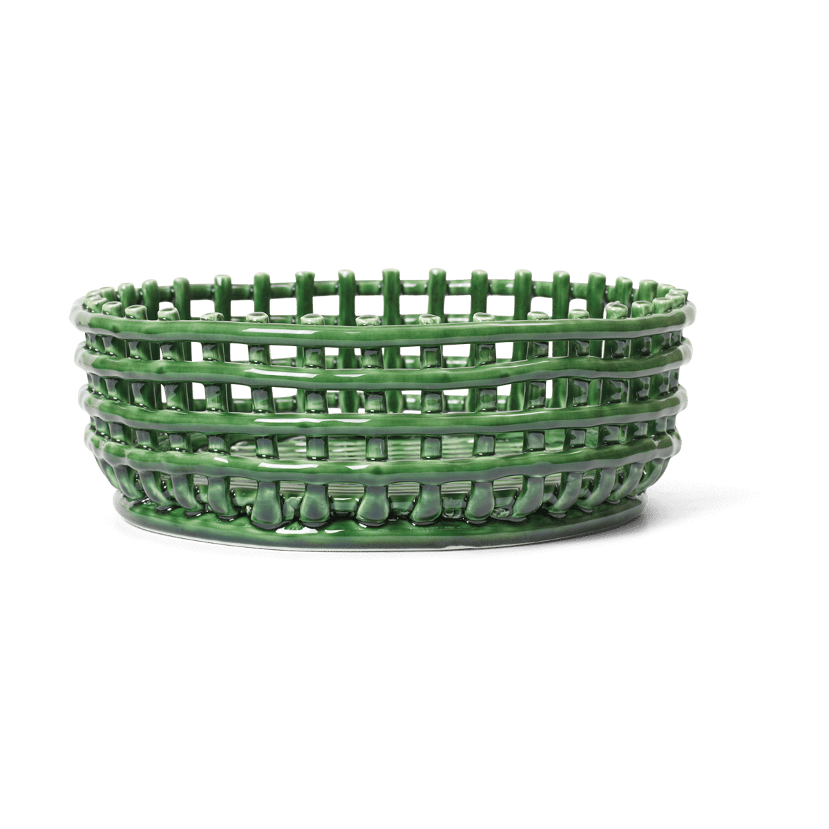 Ferm Living Ceramic geflochtene Schale Emerald Green