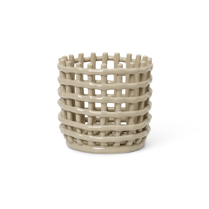 Ceramic geflochtener Korb Ø16cm - Cashmere - ferm LIVING