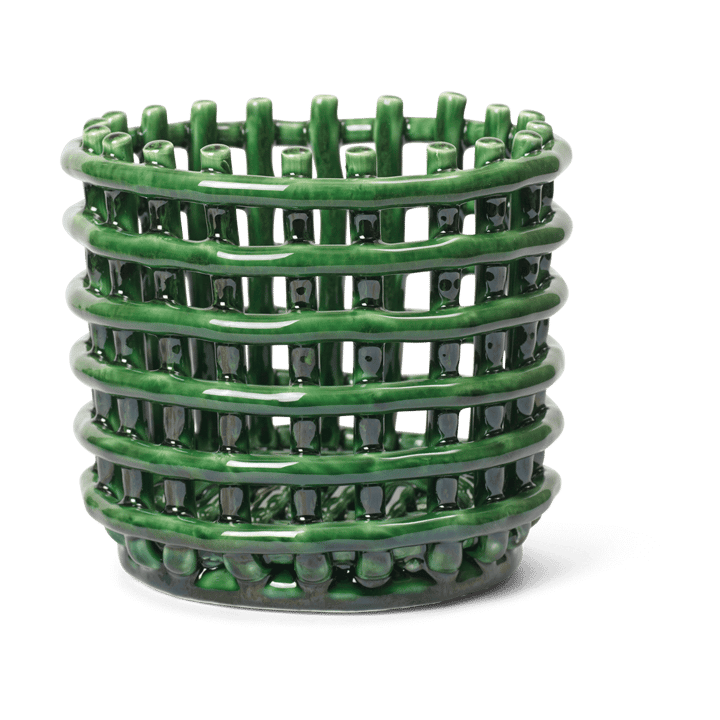 Ceramic geflochtener Korb Ø16cm - Emerald Green - Ferm LIVING