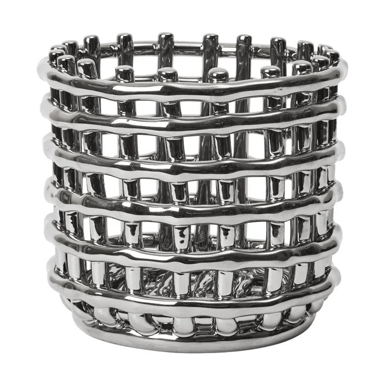 Ceramic geflochtener Korb Ø16cm, Silber Ferm Living