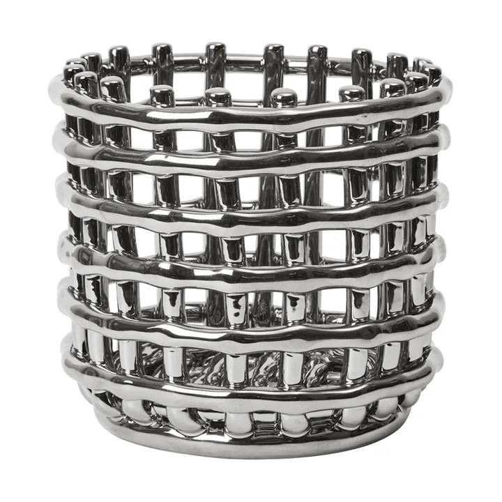 Ceramic geflochtener Korb Ø16cm - Silber - Ferm Living