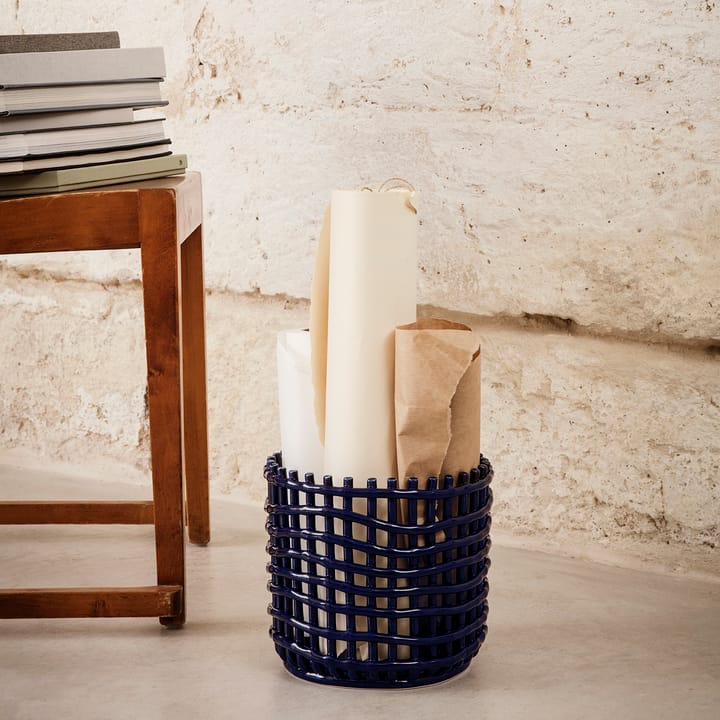 Ceramic geflochtener Korb Ø23,5cm, Blau Ferm Living