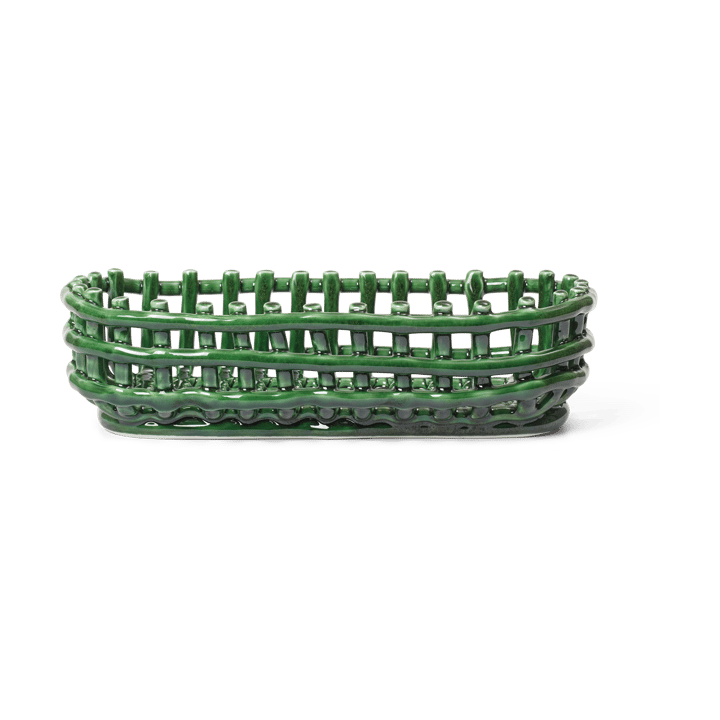Ceramic geflochtener Korb oval 15 x 30cm - Emerald Green - Ferm Living