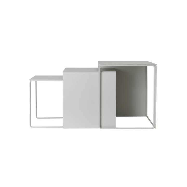 Cluster Beistelltisch 3er Pack, Hellgrau Ferm Living