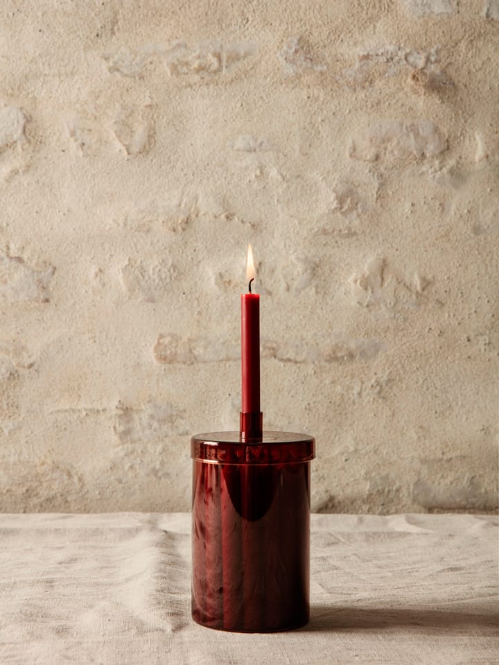 Countdown to Christmas Glasdose mit 24 Kerzen, Dunkelrot Ferm Living