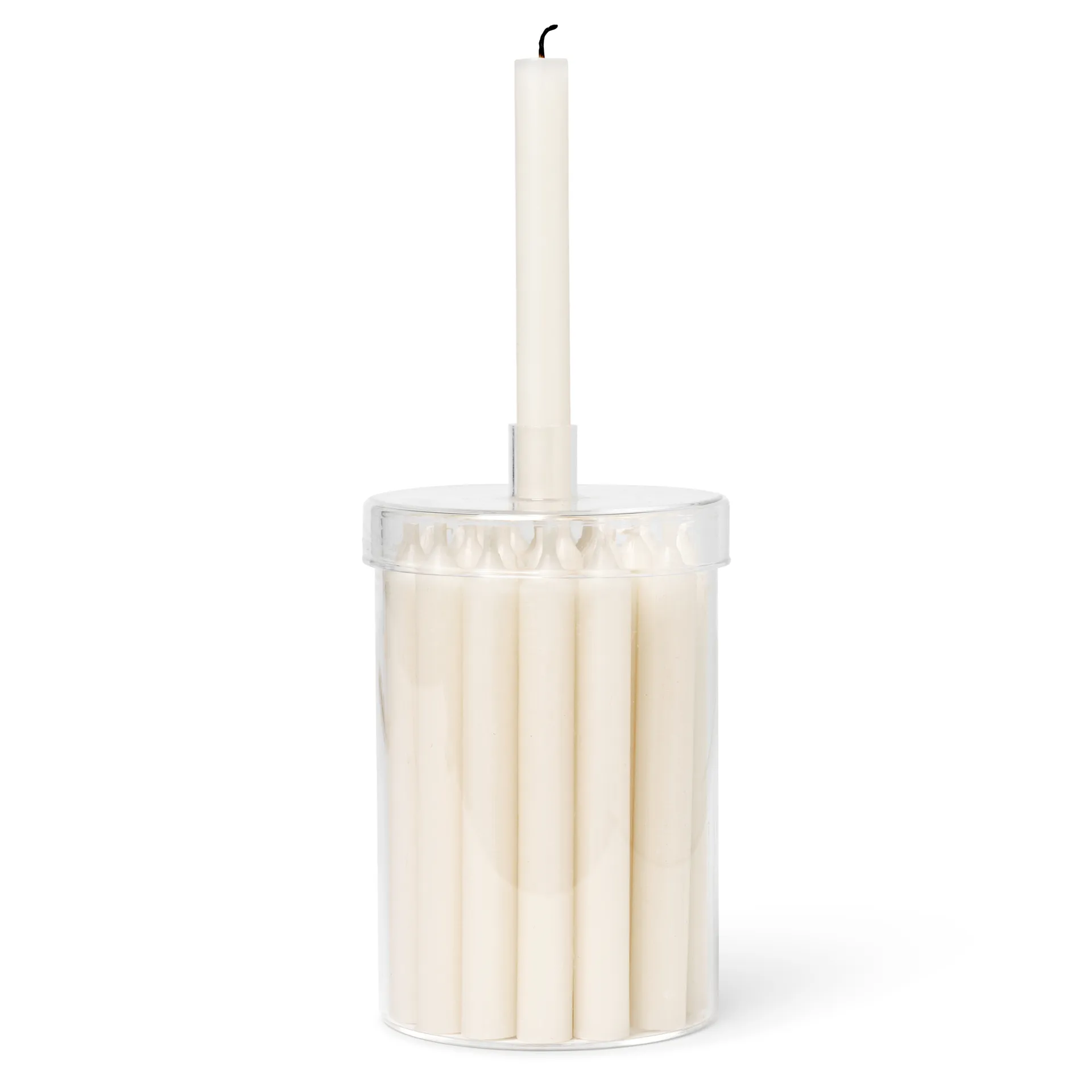 Countdown to Christmas Glasdose mit 24 Kerzen, Off white Ferm Living