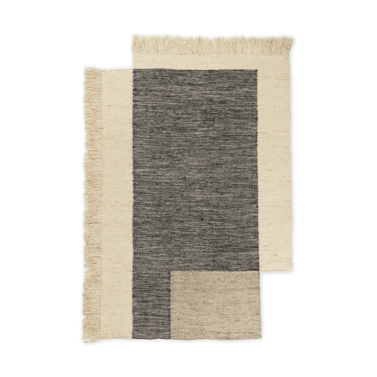 Ferm Living Counter Wollteppich Charcoal-Off-white, 140x200 cm
