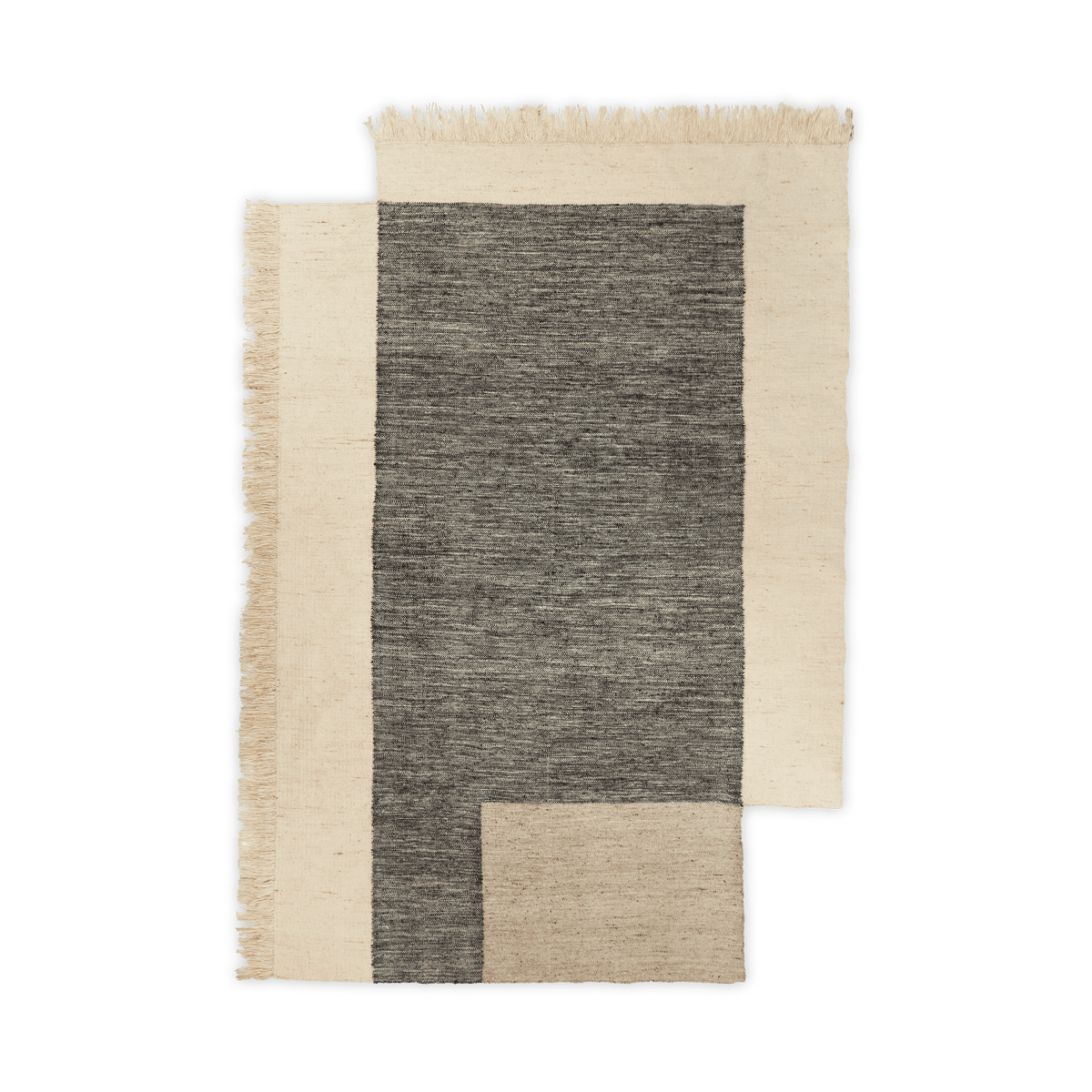 Ferm Living Counter Wollteppich Charcoal-Off-white, 200x300 cm