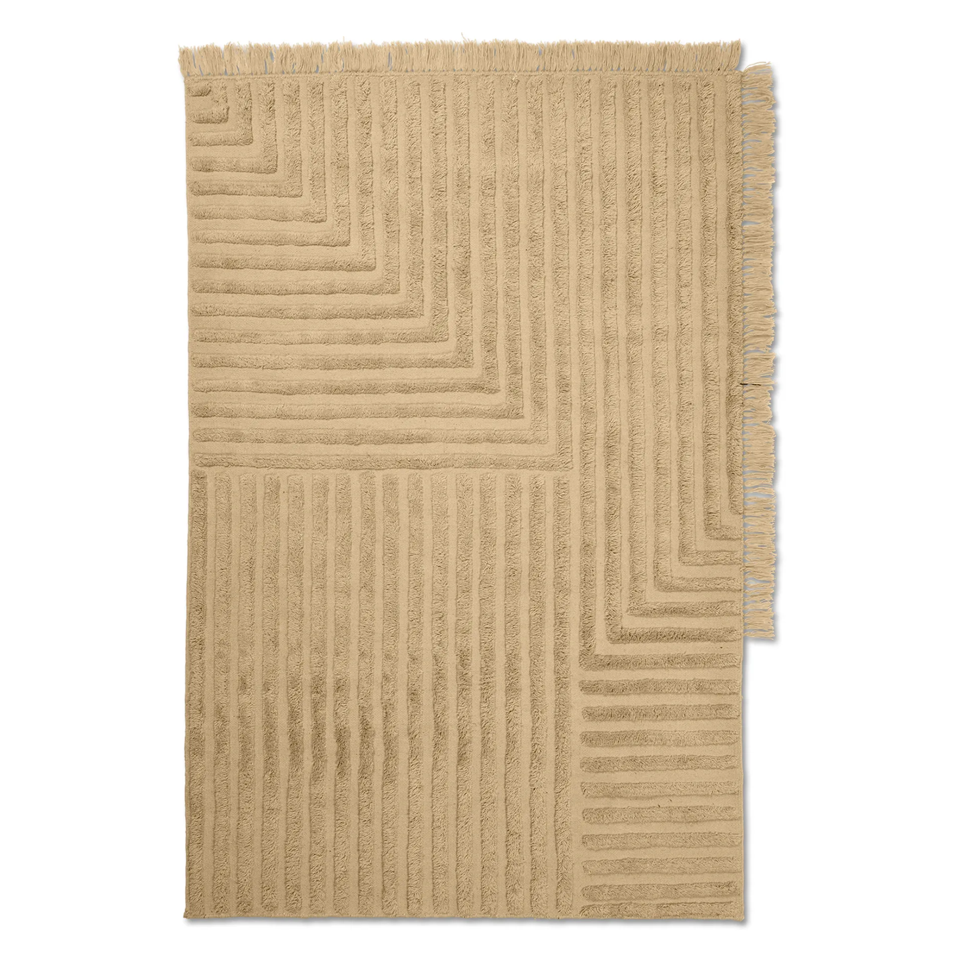 Crease Wollteppich 140 x 200cm, Light Sand Ferm Living