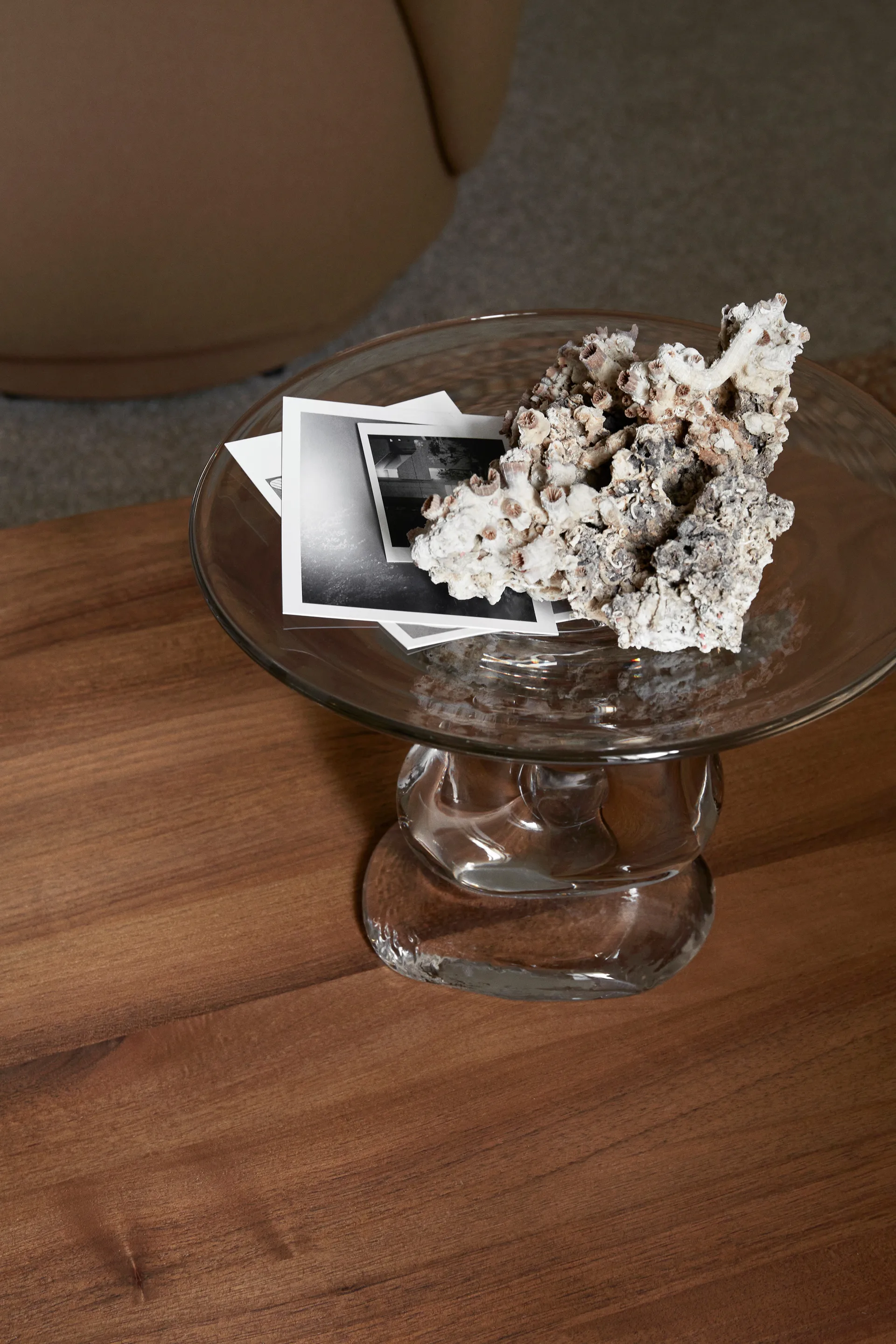Damo Glass centerpiece Teller Ø30cm, Clear Ferm Living