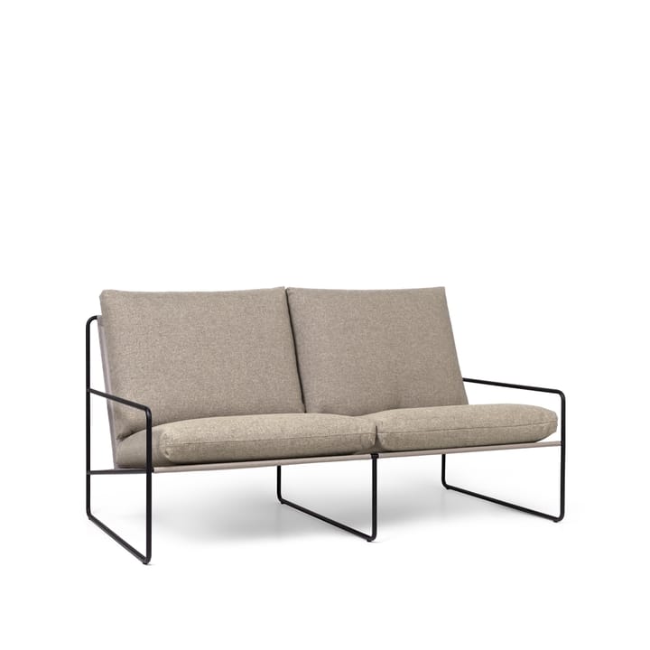 Desert 2-Sitzer Sofa - Stoff dark sand, Schwarzes Gestell - Ferm LIVING