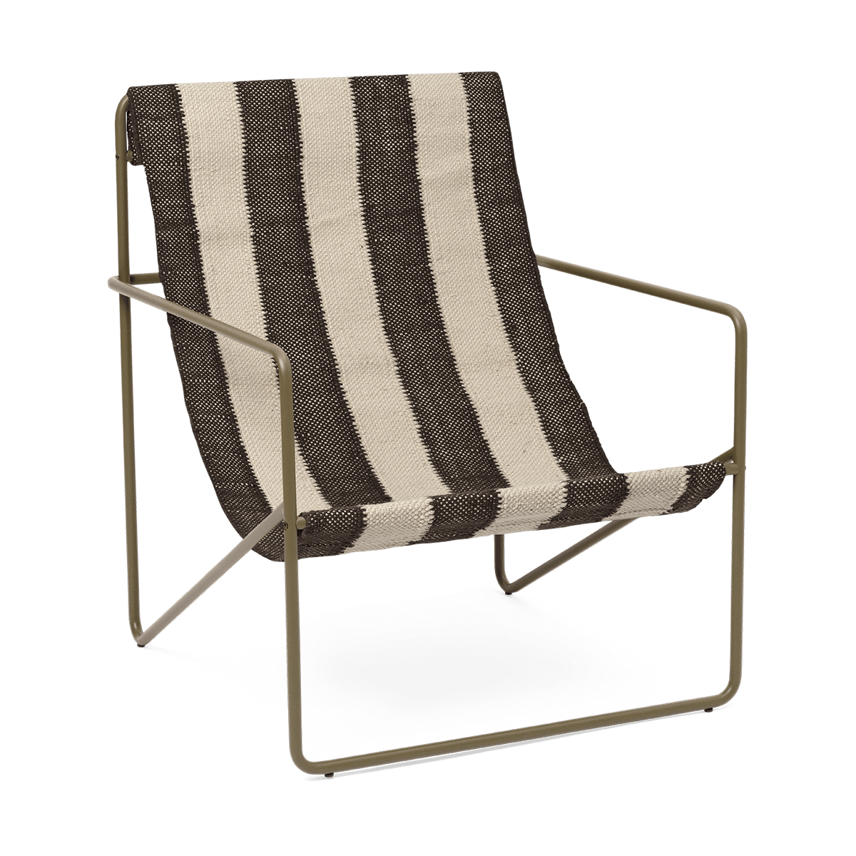 Ferm Living Desert Loungesessel Olive, off-white, chocolate