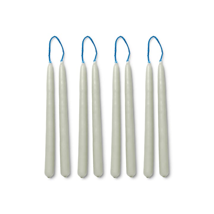 Dipped candles handgefertigte Kerze 15cm 8er Pack, Sage Ferm Living